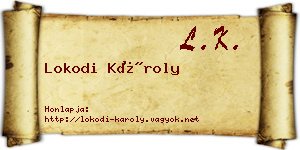 Lokodi Károly névjegykártya