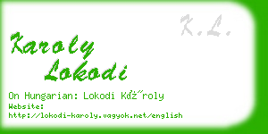 karoly lokodi business card